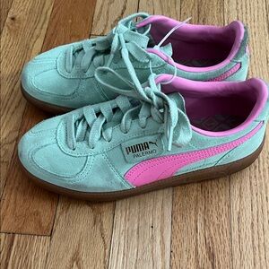 Puma Palermo Sneakers in Mint and Pink